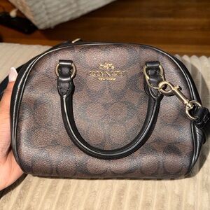 Coach Mini Bag in Dark Brown and Black